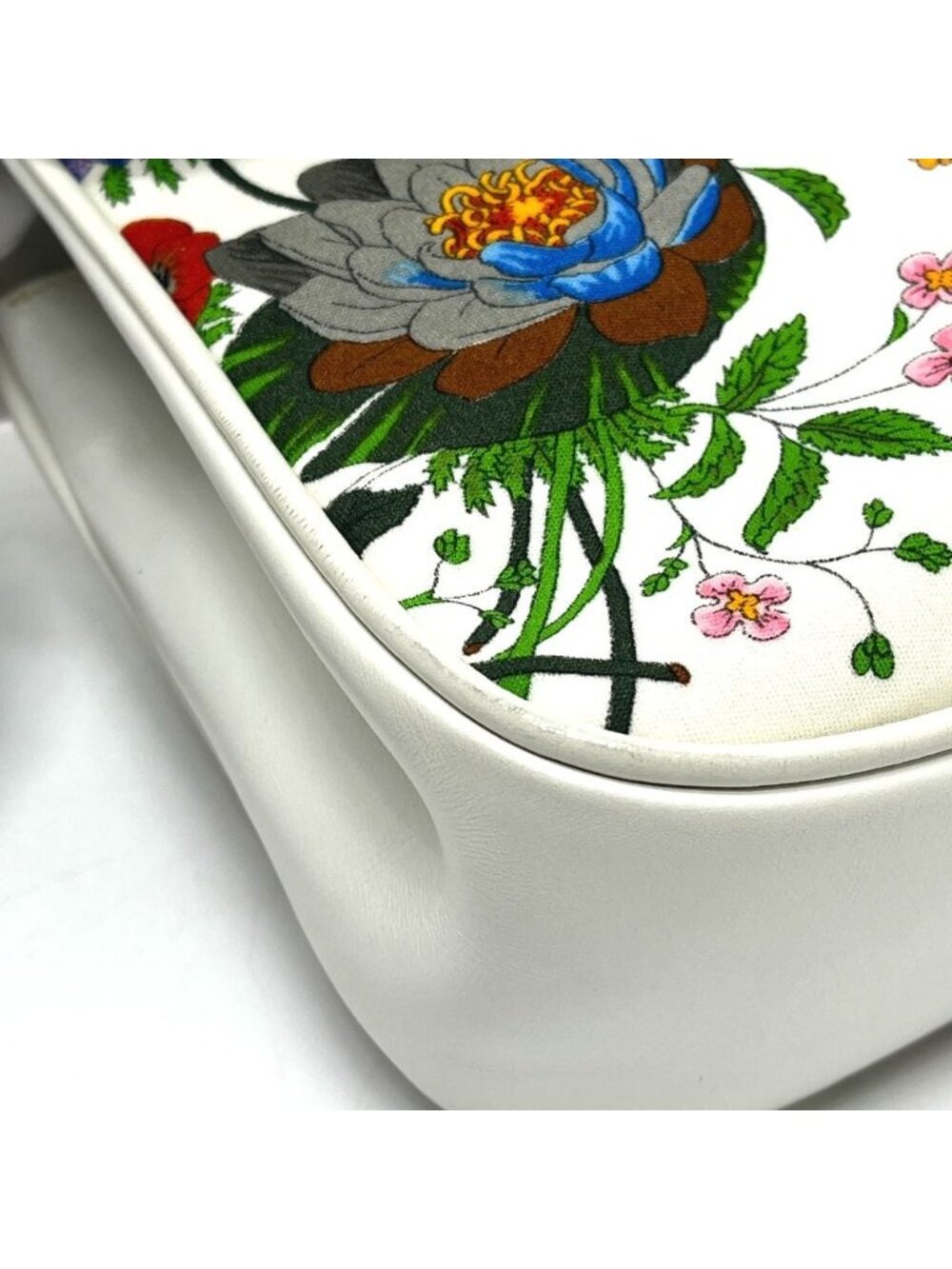 Gucci Handbag Flora Canvas Leather White Multi - Picture 6 of 9
